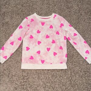 Cat & Jack Pink Heart Tie-Dye Sweatshirt